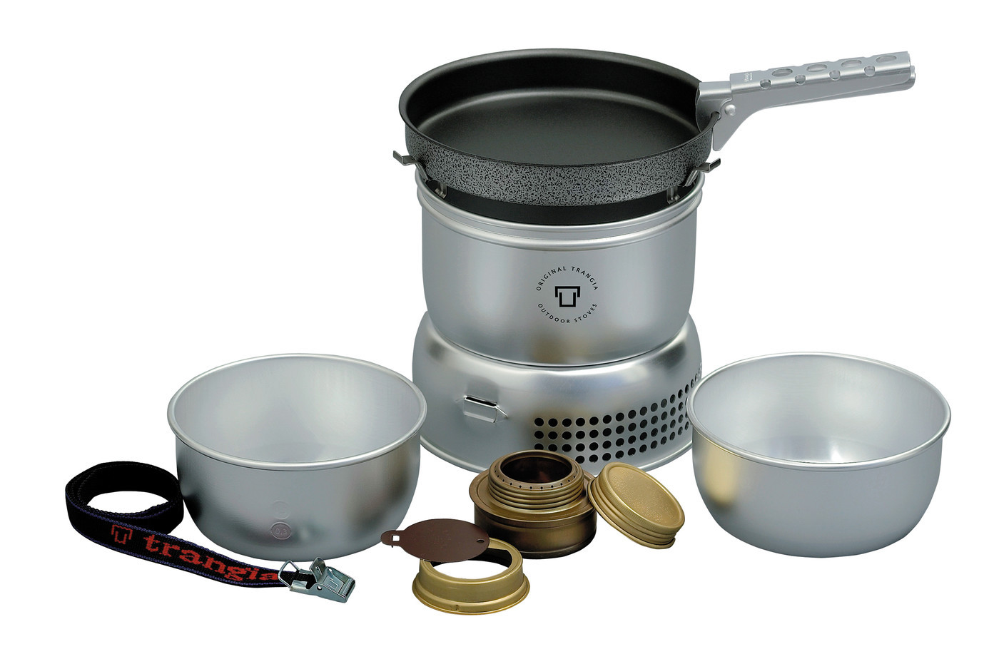 Kit De Cuisine Extérieur Trangia – Poêle Compact Aluminium – Casseroles Antiadhésives + Bouilloire – Neuf