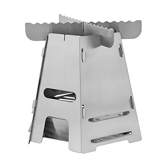 Réchaud à Bois Pliable Camping - Acier Inoxydable - Portable Et Léger