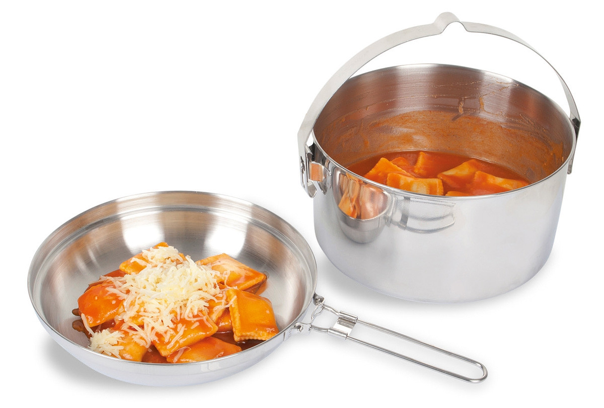 BILIPLE Kit de Casseroles Camping 11 Pièces Pot de Camping en Acier Inoxydable Ensemble de