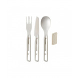 Ensemble de 3 couverts de camping Sea to Summit Detour Stainless Steel Cutlery Set - Gris