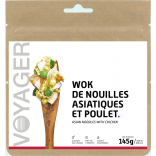 Wok de nouilles asiatiques et poulet - Voyager