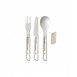 Ensemble de 3 couverts de camping Sea to Summit Detour Stainless Steel Cutlery Set - Gris